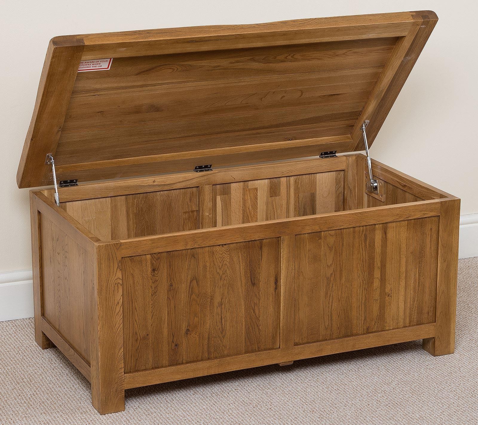 Cotswold Solid Oak Blanket Box Modern Furniture Direct