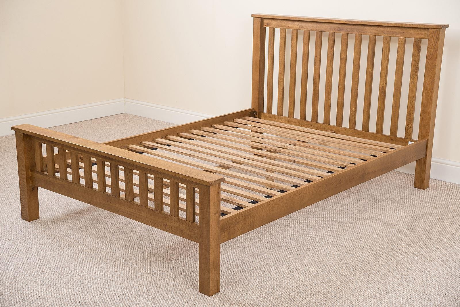 Cotswold Rustic Solid Oak King Size Bed, Rustic Oak King Size Bed Frame