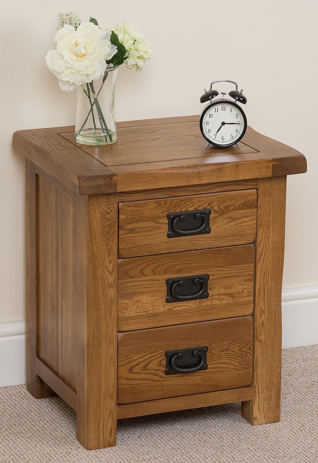 Cotswold Rustic Solid Oak Bedside Table Free UK Delivery