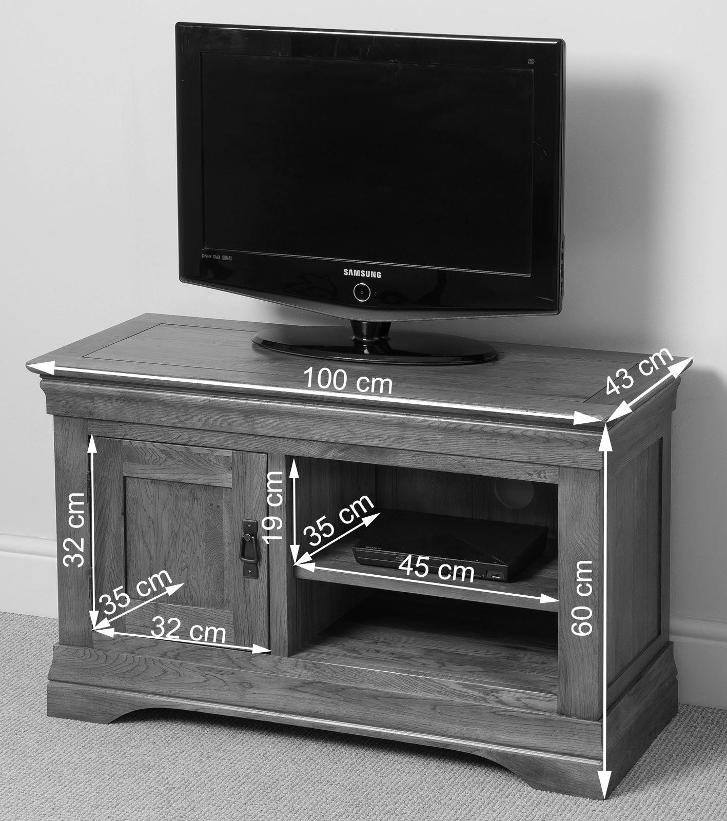 French Chateau Solid Oak Small TV Modern Furniture Direct