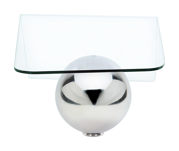 Neptune Stylish Bent Glass and Steel Ball Coffee Table Living Room Furniture