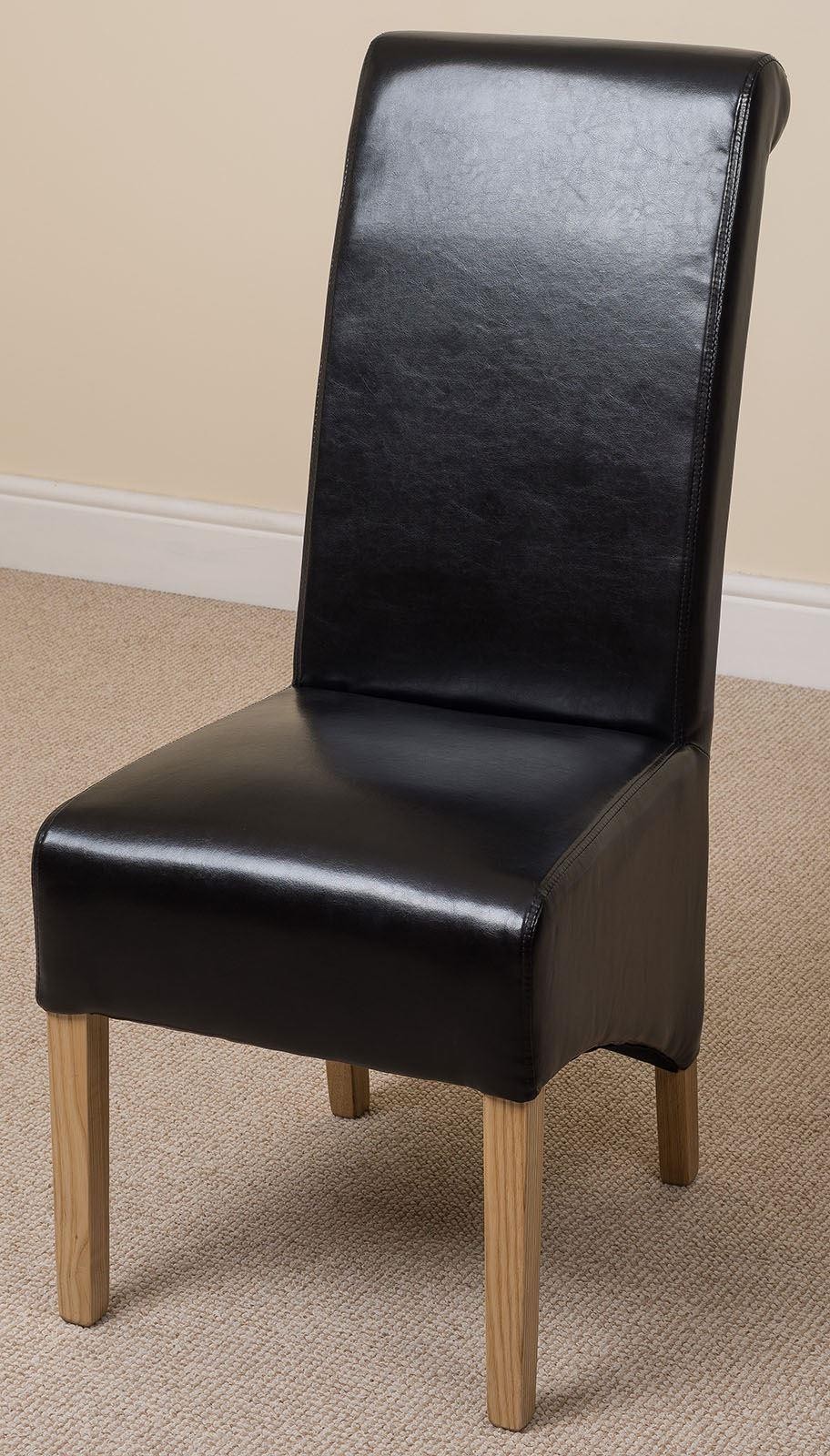 Right Side of Montana Dining Chair [Black Leather]