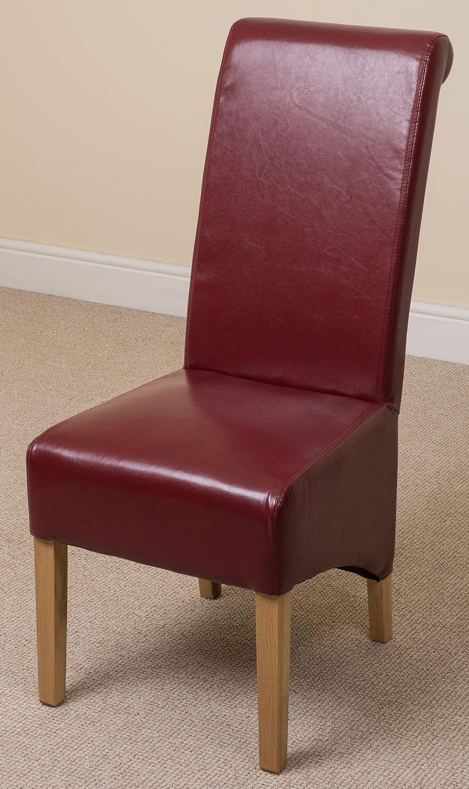 Right Side of Montana Dining Chair [Burgundy Leather]