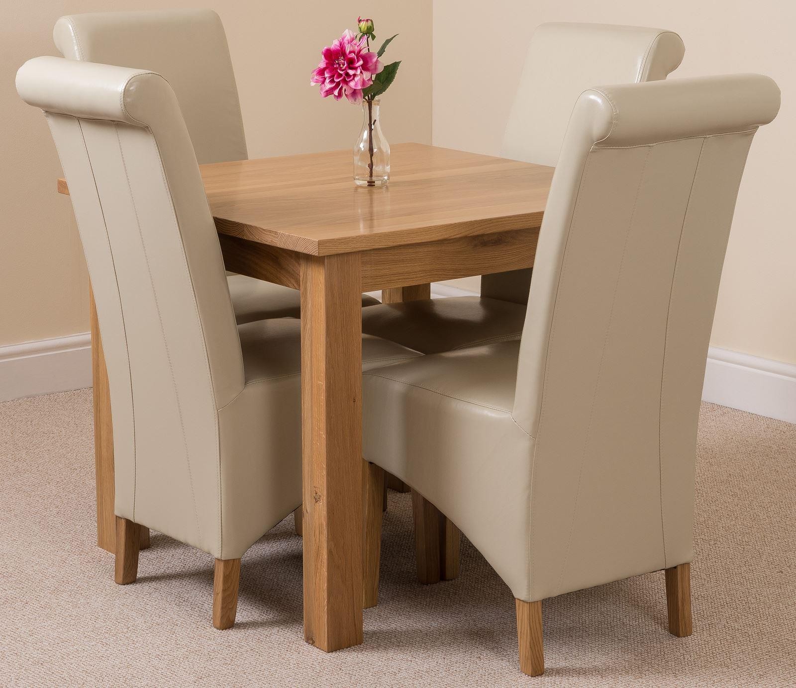 Oslo Dining Set 4 Ivory Dining Chairs | Modern Furniture ...