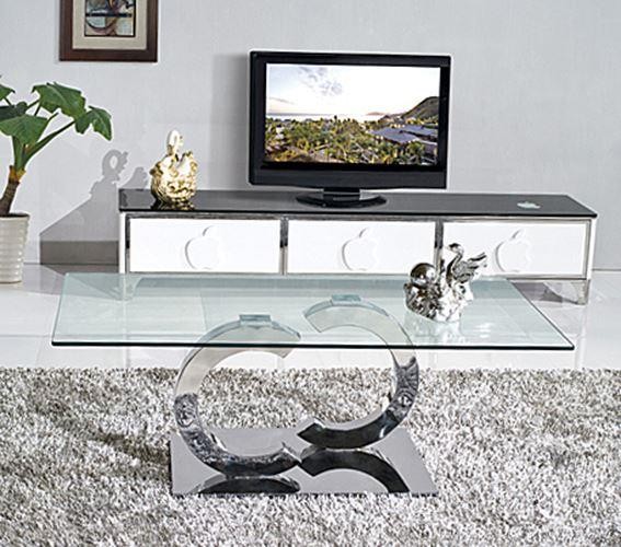 Front of Channel Designer Glass Coffee Table