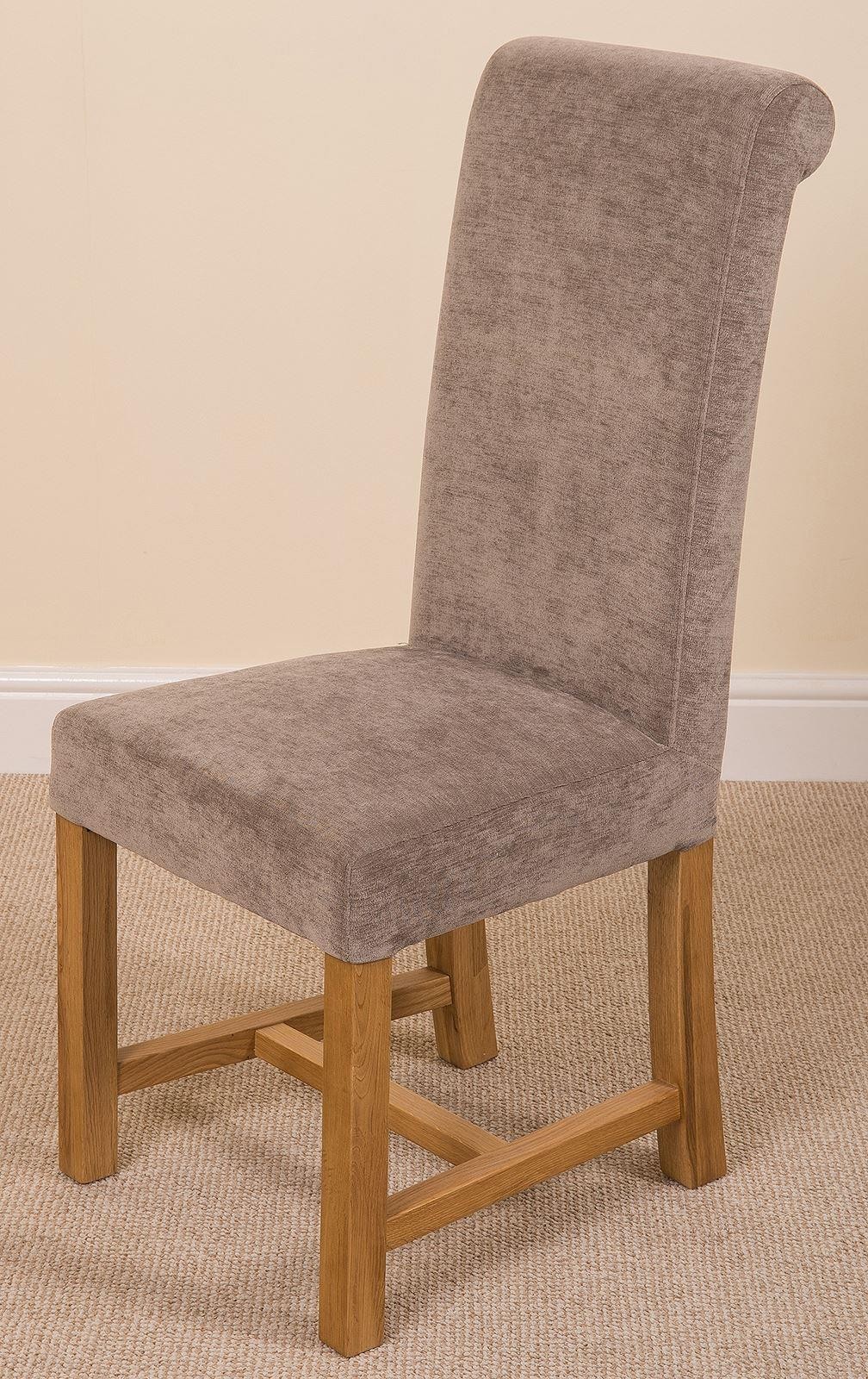 Washington Scroll Top Dining Chair [Grey Fabric]