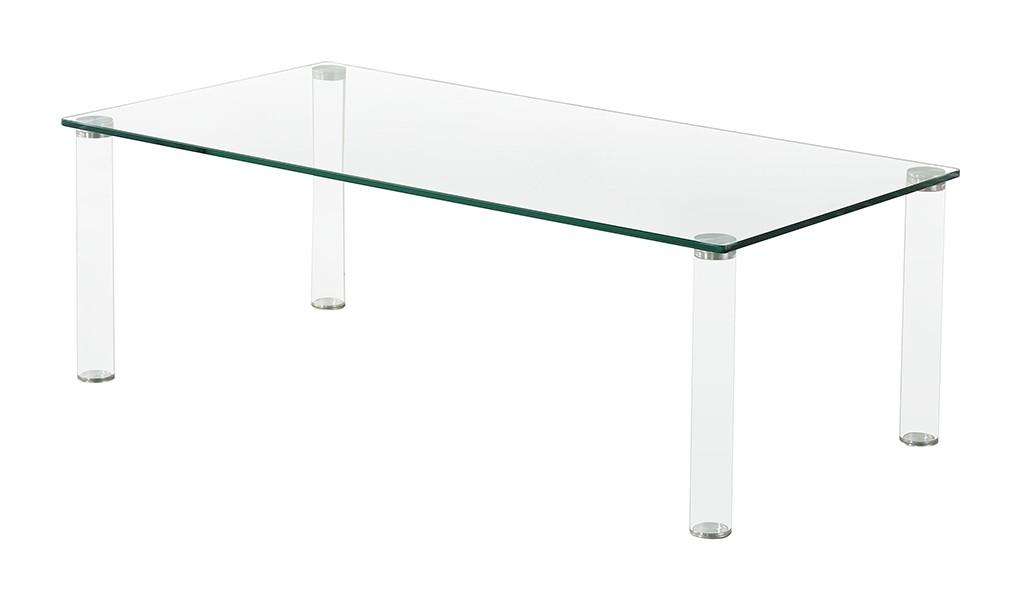 Glacier Modern Tube Leg Glass Design Coffee Low Table Living Room Furniture 