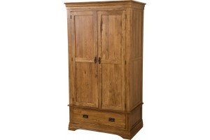 
                                                        French Chateau Rustic Solid Oak Double Wardrobe