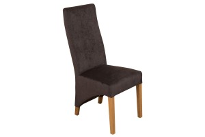 Front of Lola Curved Back Dining Chair [Black Fabric]
