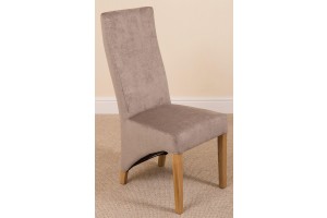 Front of Lola Curved Back Dining Chair [Grey Fabric] Background