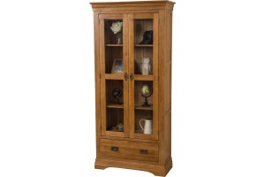 French Chateau Rustic Solid Oak Display Cabinet