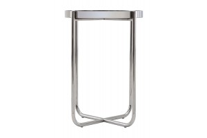Ember Silver Metal Round Tray top Side end Table