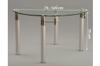 Torino Designer 74cm-120cm Extending Dining Table Dimensions