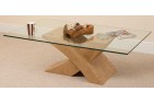Milano Coffee Table [Glass and Solid Oak] 1