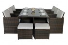 Left side of Giardino Rattan Garden Furniture [6 Seat Cube Dining Set Plus Umbrella]