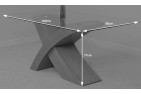 Valencia Black 160cm Wood and Glass Dining Table Dimensions
