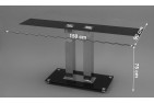 Roma Black Glass Dining Table Dimensions