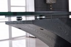 Side of Valencia Black 160cm Wood and Glass Dining Table 