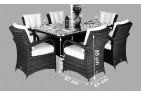 Arizona Rattan Garden Furniture [6 Seat Dining Set with Rectangular Table] Dimensions