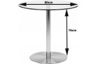 Target Round Glass and Steel 80cm Dining Table 