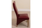 Side of Lola Curved Back Leather Dining Chair [Burgundy]