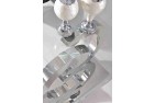 Side of Channel Glass and Polished Steel Dining Table 