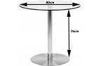 Target Round Glass and Steel 80cm Dining Table