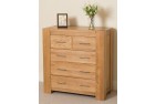 Kuba Solid Oak Chest of Drawers [2+3 drawer] - Right Side