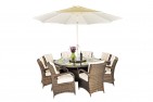 Front of Arizona Rattan Garden Furniture [8 Seat Dining Set with Round Table]