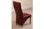 Right Side of Lola Curved Back Leather Dining Chair [Burgundy]
