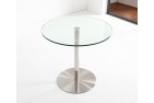 Target Round Glass and Steel 80cm Dining Table