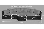 Monaco Rattan Garden Furniture [Semi Circle Sofa Set] Dimensions