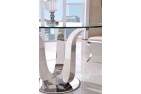 Side of Naples Glass and Polished Steel Dining Table
