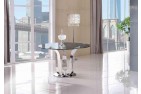 Naples Glass and Polished Steel Dining Table Only