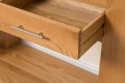 Kuba Solid Oak Console Table - Drawer Open