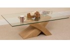 Milano Coffee Table [Glass and Solid Oak] 2