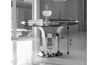 Naples Glass and Polished Steel Dining Table Dimensions