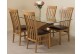 Valencia Oak 160cm Wood and Glass Dining Table with 4 Harvard Solid Oak Dining Chairs [Light Oak and Brown Leather]