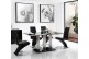 Vienna Black Glass 160cm Dining Table with 4 Zed Designer Dining Chairs [Black]
