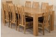 Kuba Solid Oak 220cm Dining Table with 8 Princeton Solid Oak Dining Chairs [Light Oak and Brown Leather]