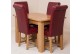 Hampton Solid Oak 120-160cm Extending Dining Table with 4 Washington Dining Chairs [Burgundy Leather]