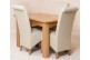 Hampton Solid Oak 120-160cm Extending Dining Table with 4 Montana Dining Chairs [Ivory Leather]