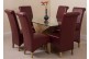 Valencia Oak 160cm Wood and Glass Dining Table with 6 Montana Dining Chairs [Burgundy Leather]
