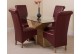 Valencia Oak 160cm Wood and Glass Dining Table with 4 Montana Dining Chairs [Burgundy Leather]