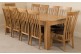 Kuba Solid Oak 220cm Dining Table with 10 Harvard Solid Oak Dining Chairs [Light Oak and Brown Leather]