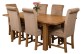 Seattle Solid Oak 150cm-210cm Extending Dining Table with 6 Washington Dining Chairs [Grey Fabric]