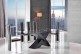 Valencia Black 160cm Wood and Glass Dining Table with 4 Elsa Designer Dining Chairs [Black]