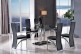 Roma Black Glass Dining Table with 6 Alisa Dining Chair [Black]
