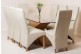 Valencia Oak 200cm Wood and Glass Dining Table with 8 Lola Dining Chairs [Ivory Leather]