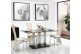 Vienna Black Glass 160cm Dining Table with 6 Alisa Dining Chair [Ivory]